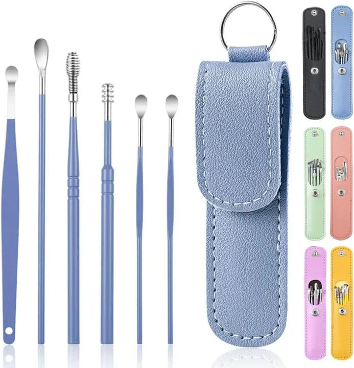 Ear Wax Cleaning Kit, 6 Pcs – Spring Ear Pick Tools for Kids & Adults